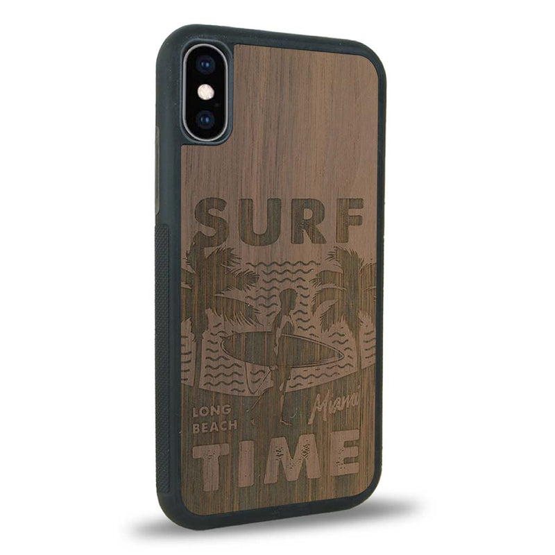 Coque iPhone XS - Surf Time - Coque en bois