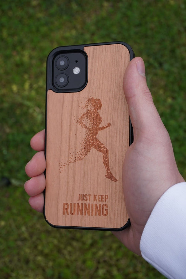 Coque Marathon d'Annecy - Keep Running Femme - Coque en bois