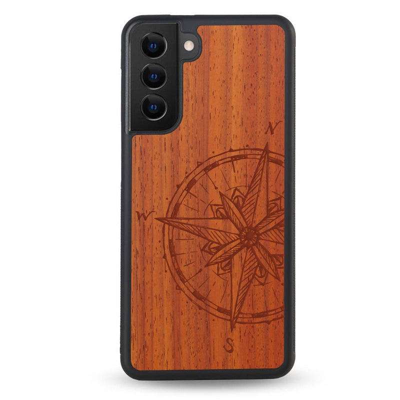 Coque OnePlus - La rose des vents - Coque en bois