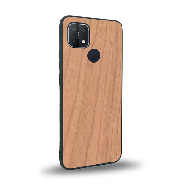 Coque de protection en bois véritable fabriquée en France pour Oppo A15 sans gravure avec un design minimaliste et moderne