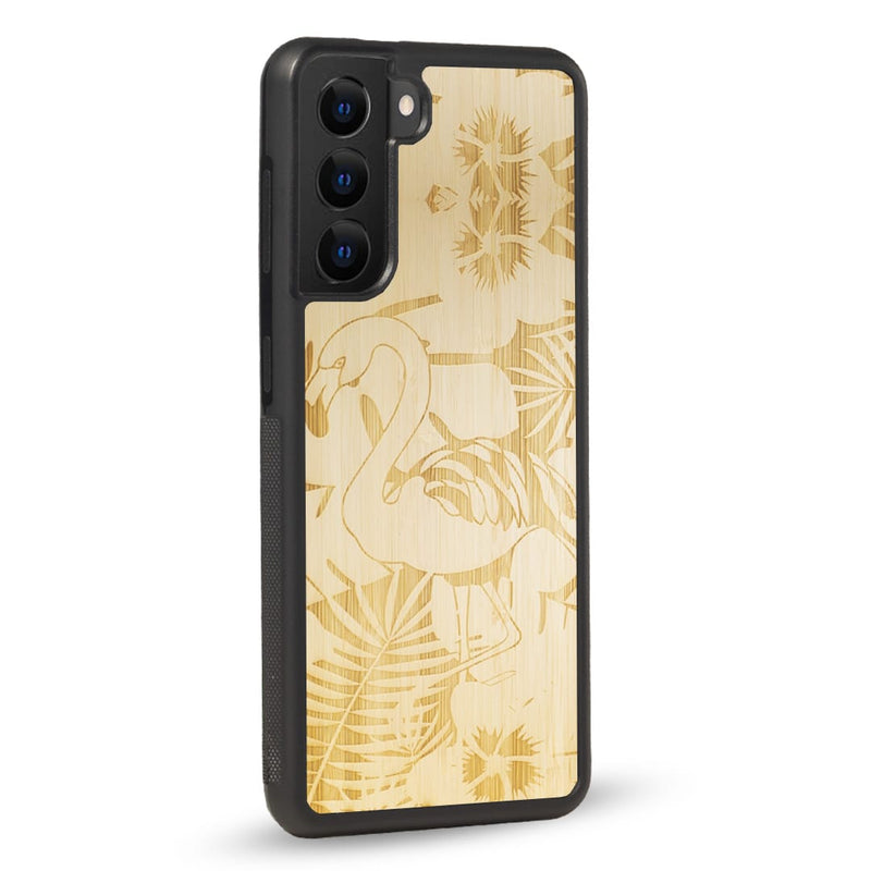 Coque Oppo - Le Flamant Rose - Coque en bois