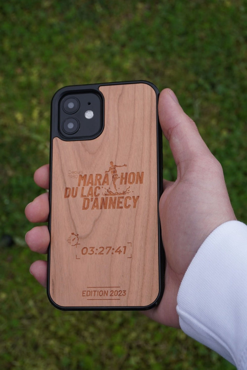 Coque Personnalisable Marathon d'Annecy Chrono - Coque en bois