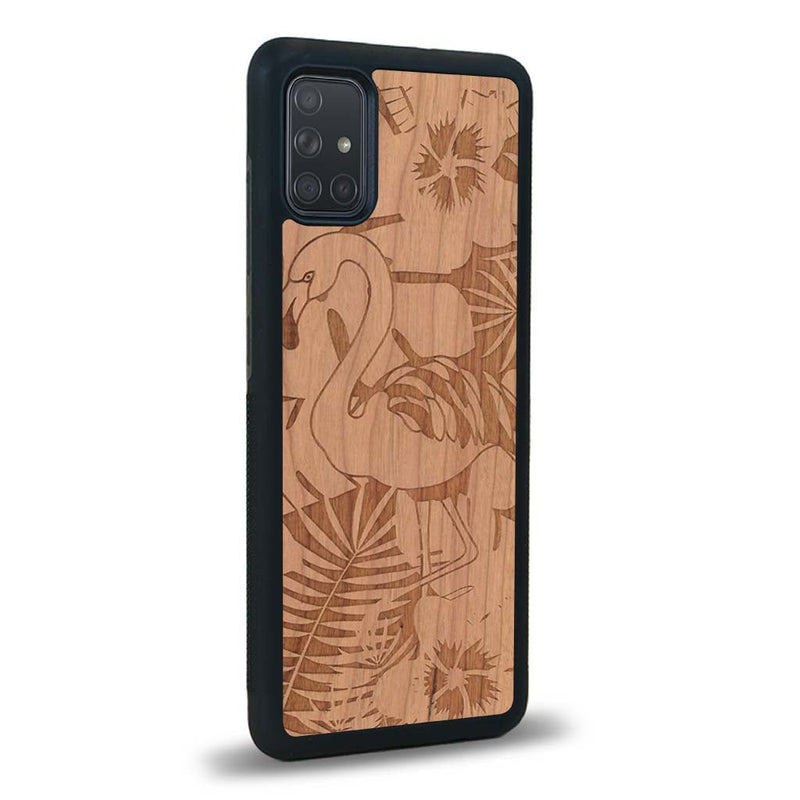 Coque Samsung A02S - Le Flamant Rose - Coque en bois