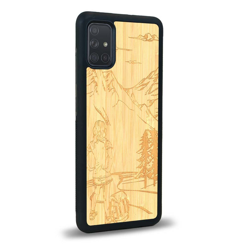 Coque Samsung A02S - L'Exploratrice - Coque en bois