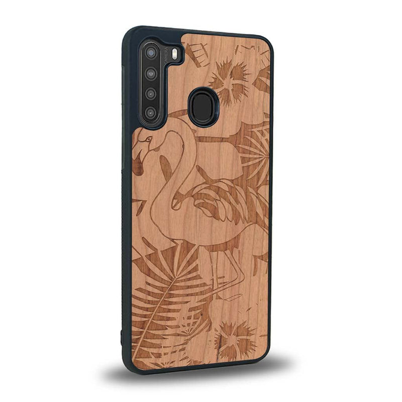 Coque Samsung A21 - Le Flamant Rose - Coque en bois