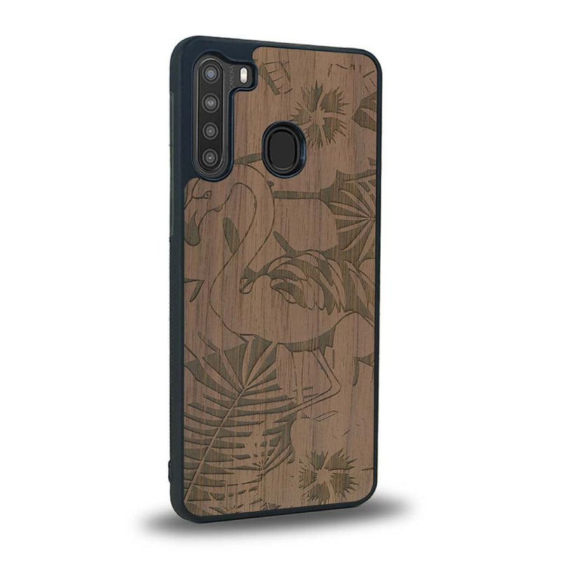 Coque Samsung A21 - Le Flamant Rose - Coque en bois