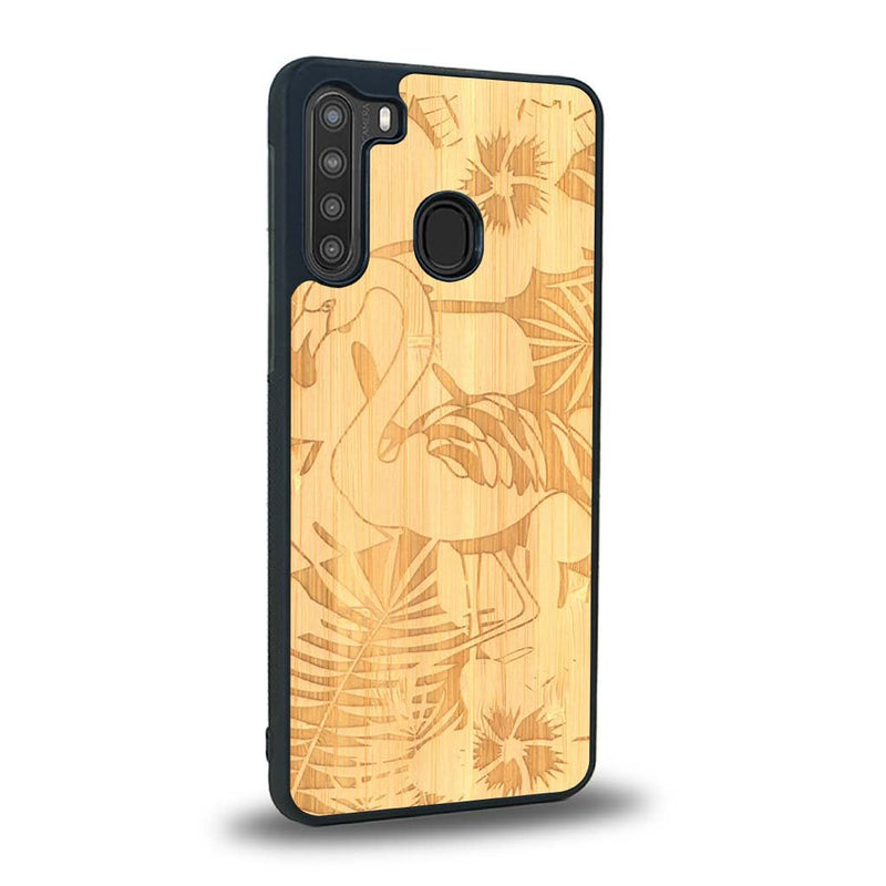 Coque Samsung A21 - Le Flamant Rose - Coque en bois