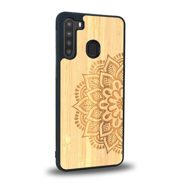 Coque Samsung A21 - Le Mandala Sanskrit - Coque en bois