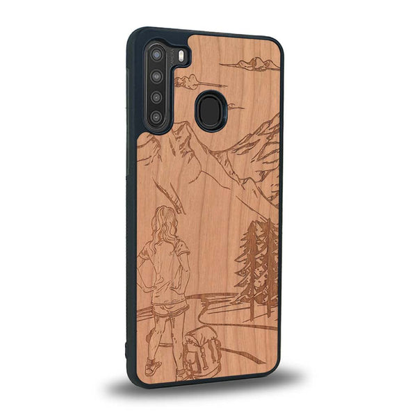 Coque Samsung A21 - L'Exploratrice - Coque en bois