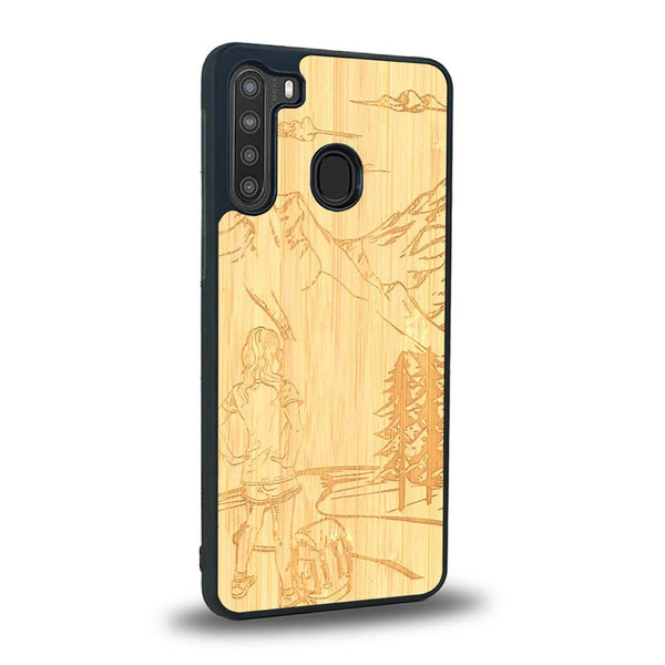 Coque Samsung A21 - L'Exploratrice - Coque en bois