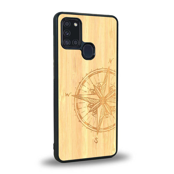 Coque Samsung A21S - La Rose des Vents - Coque en bois