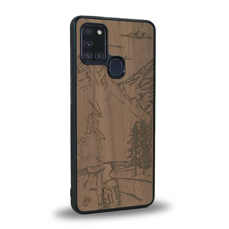 Coque Samsung A21S - L'Exploratrice - Coque en bois