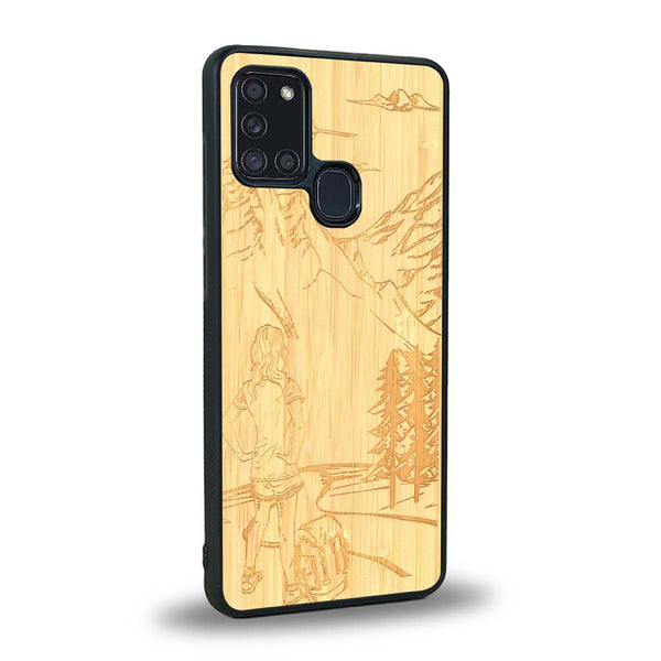 Coque Samsung A21S - L'Exploratrice - Coque en bois