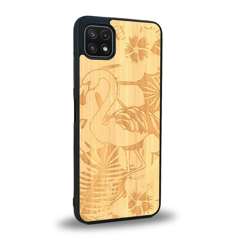 Coque Samsung A22 5G - Le Flamant Rose - Coque en bois