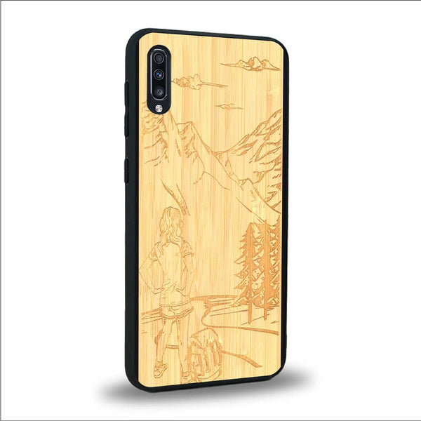 Coque Samsung A70 - L'Exploratrice - Coque en bois