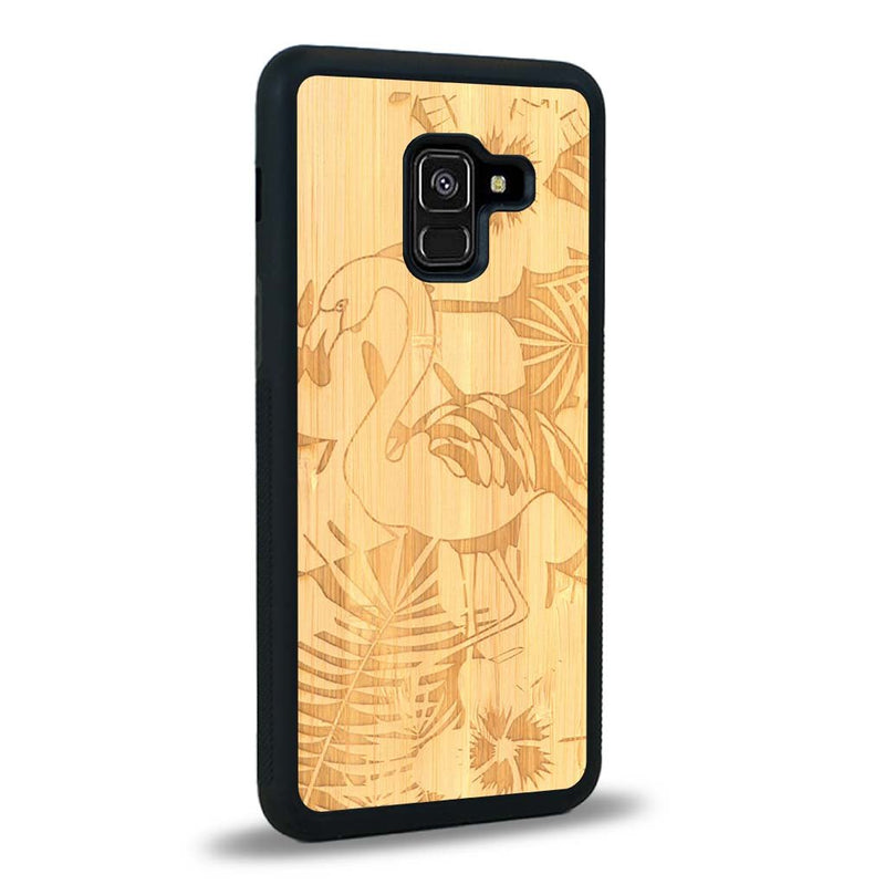 Coque Samsung A8 2018 - Le Flamant Rose - Coque en bois