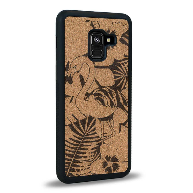 Coque Samsung A8 2018 - Le Flamant Rose - Coque en bois