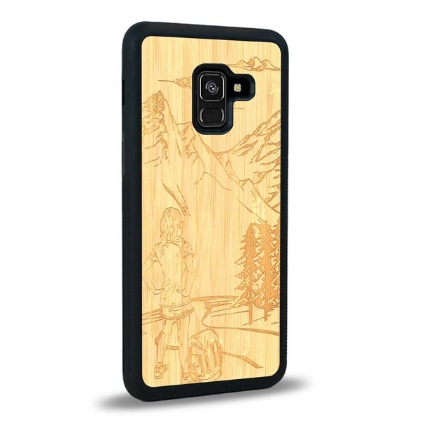 Coque Samsung A8 2018 - L'Exploratrice - Coque en bois