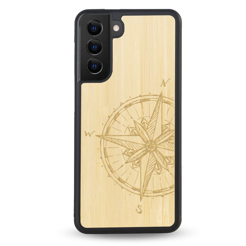 Coque Samsung - La Rose des Vents - Coque en bois