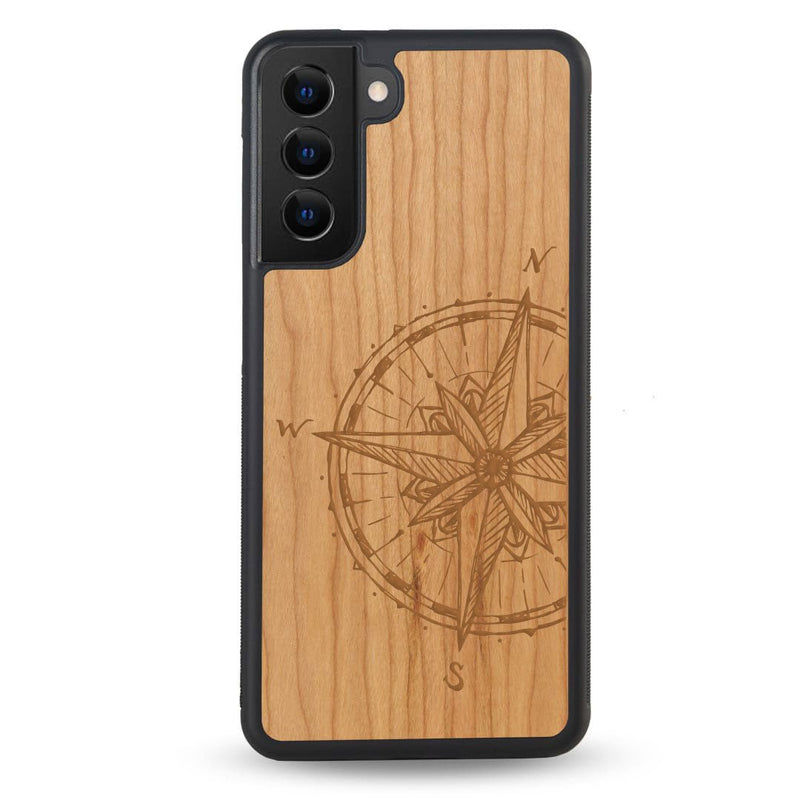 Coque Samsung - La Rose des Vents - Coque en bois