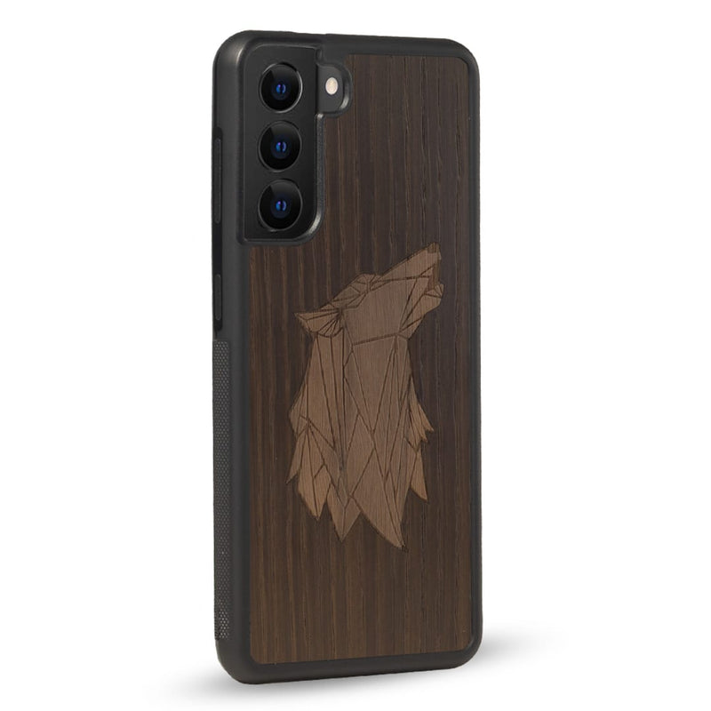 Coque Samsung - Le Loup - Coque en bois