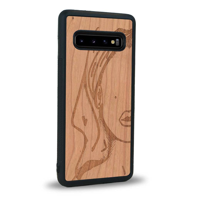 Coque Samsung S10+ - Au féminin - Coque en bois