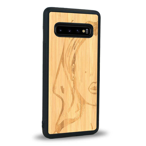 Coque Samsung S10+ - Au féminin - Coque en bois