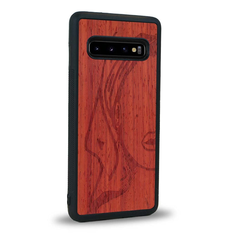 Coque Samsung S10+ - Au féminin - Coque en bois