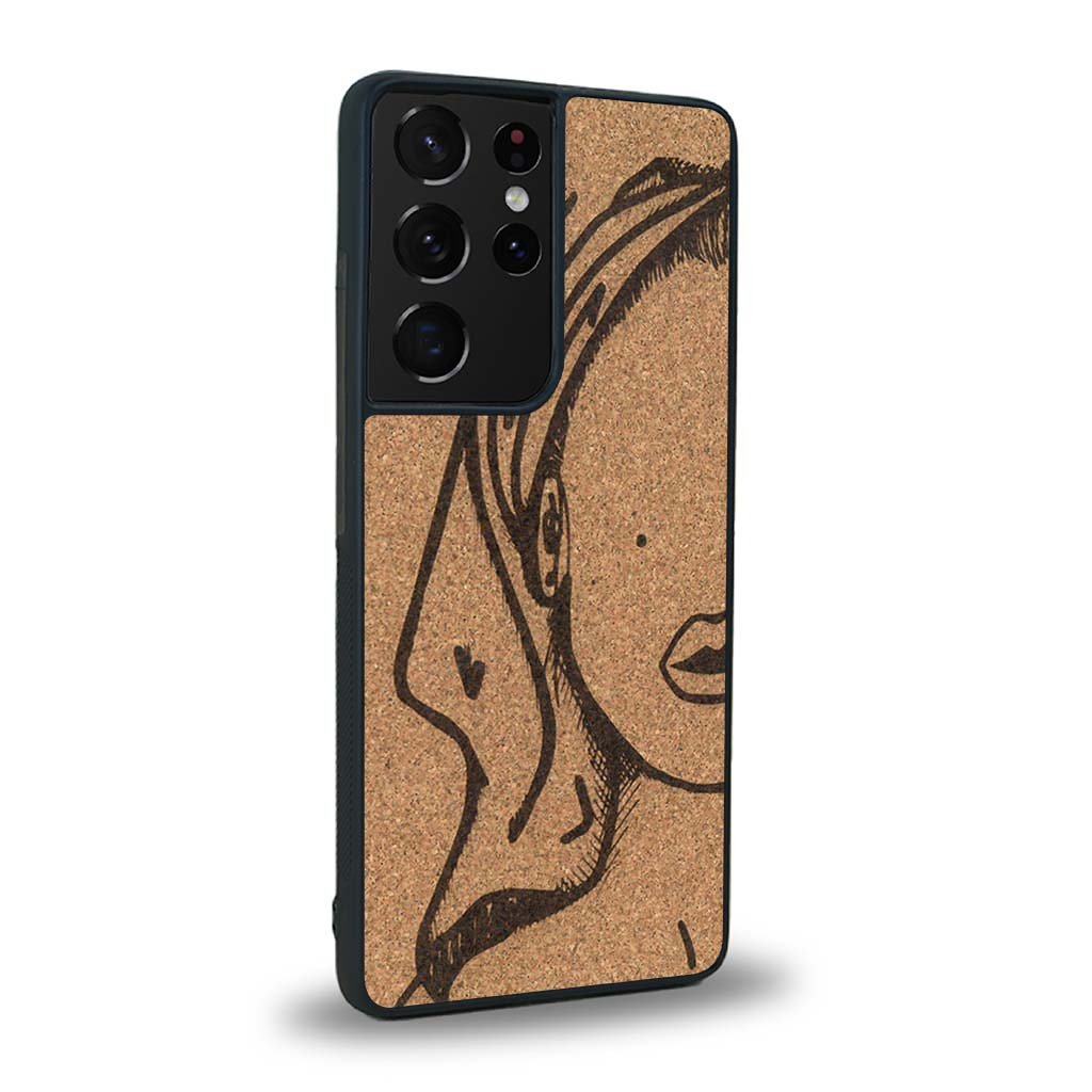 Coque Samsung S21 Ultra - Au féminin - Coque en bois