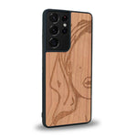 Coque Samsung S21 Ultra - Au féminin - Coque en bois