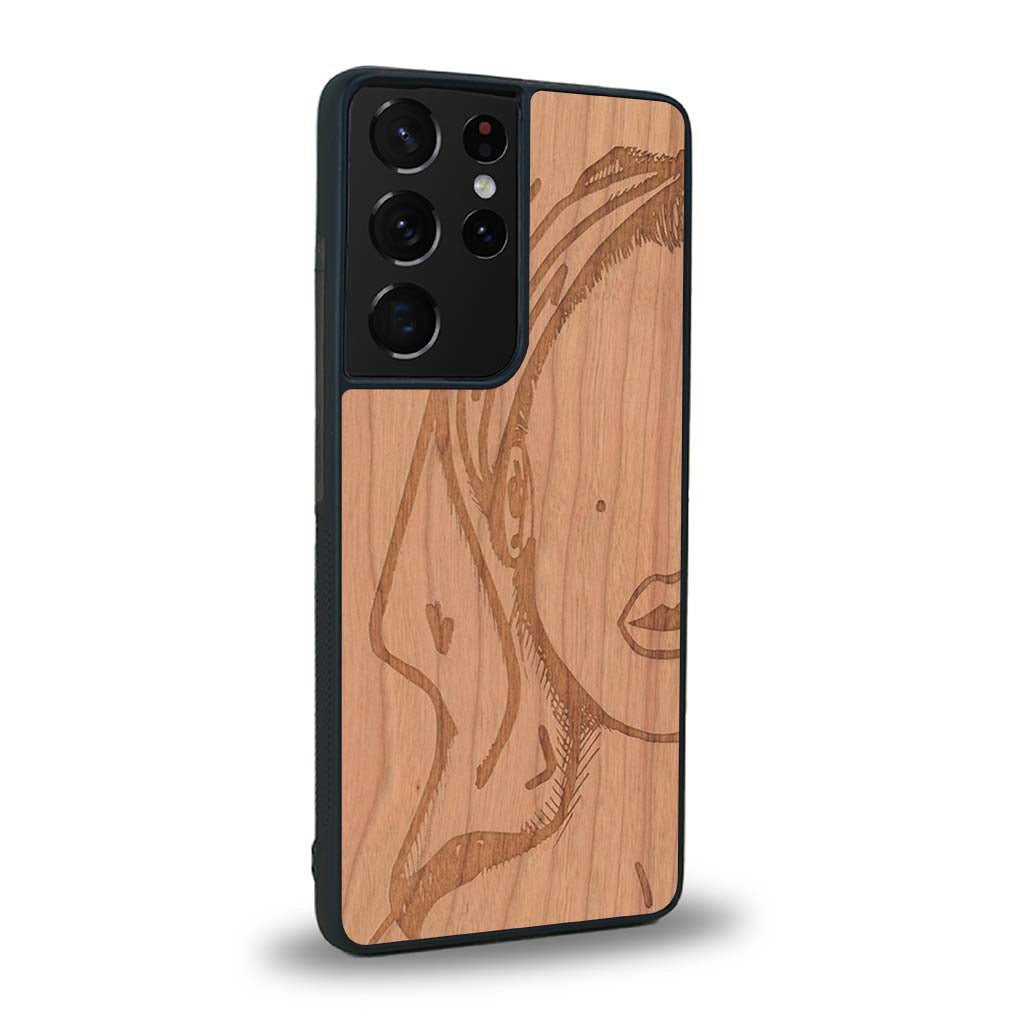 Coque Samsung S21 Ultra - Au féminin - Coque en bois