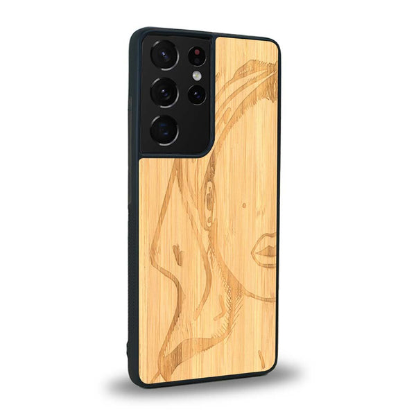Coque Samsung S21 Ultra - Au féminin - Coque en bois