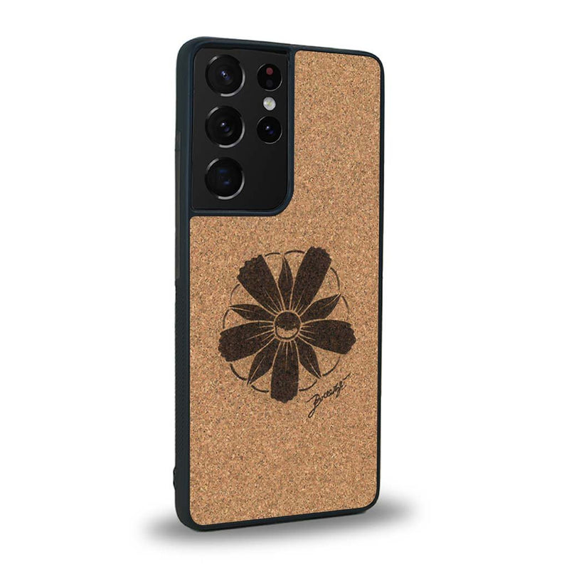 Coque Samsung S21 Ultra - La Fleur des Montagnes - Coque en bois