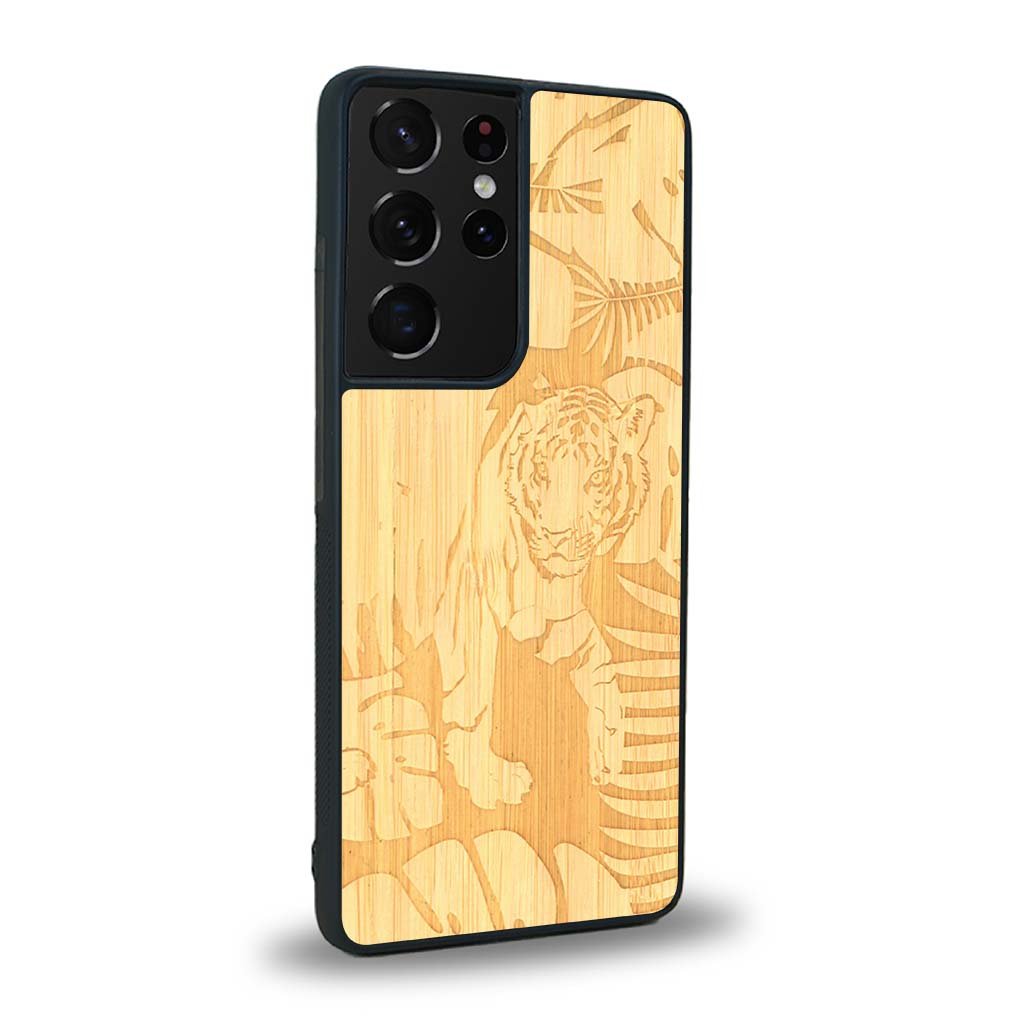 Coque Samsung S21 Ultra - Le Tigre - Coque en bois
