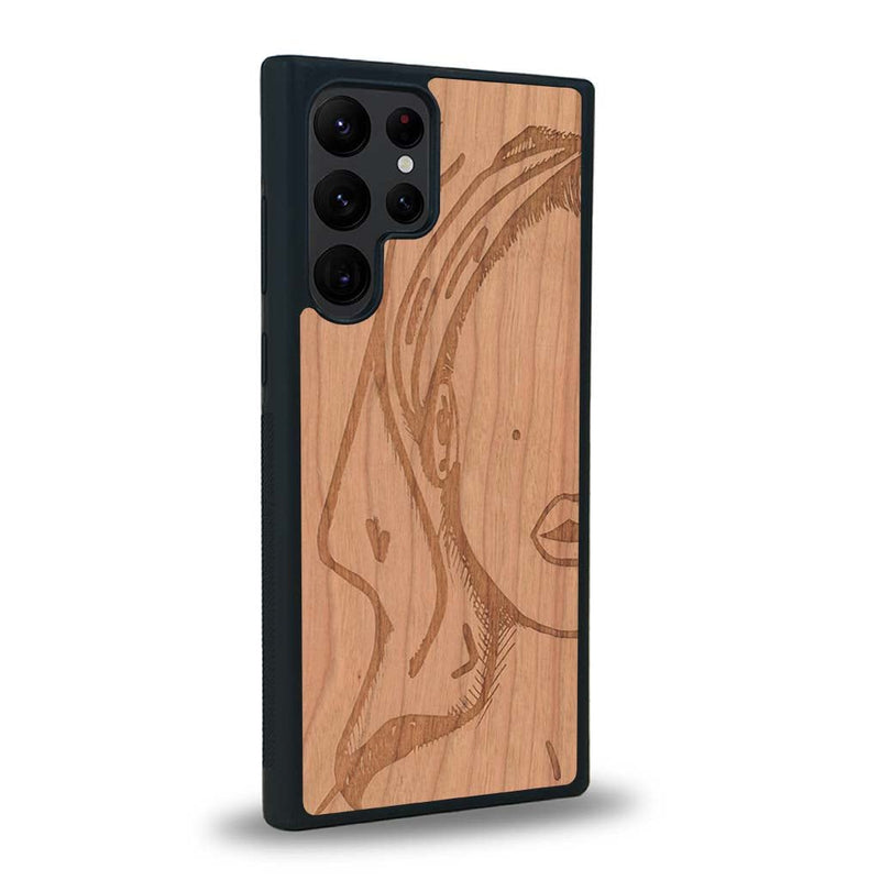 Coque Samsung S22 Ultra - Au féminin - Coque en bois