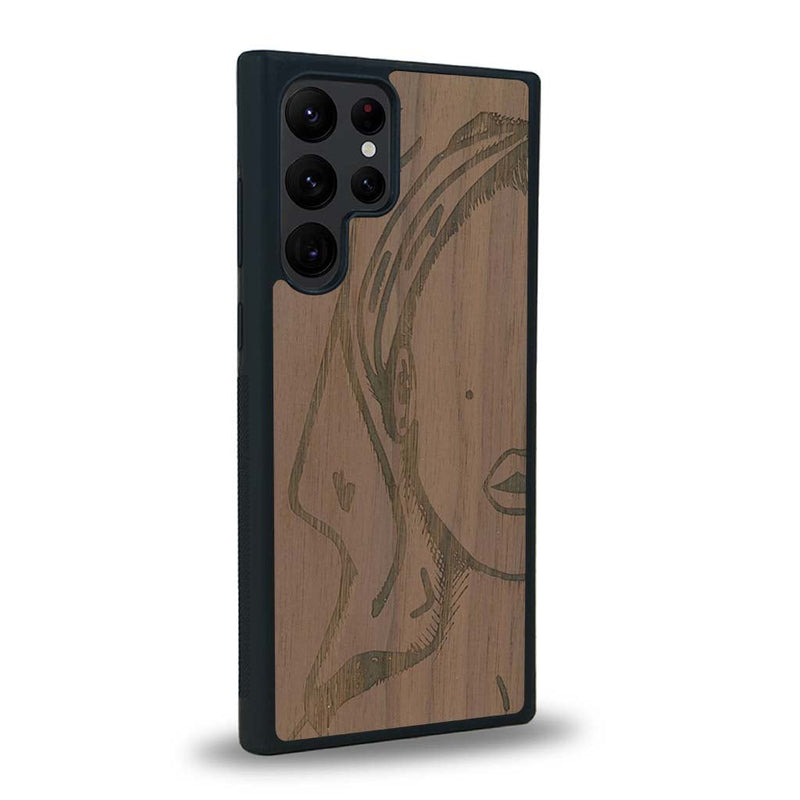 Coque Samsung S22 Ultra - Au féminin - Coque en bois