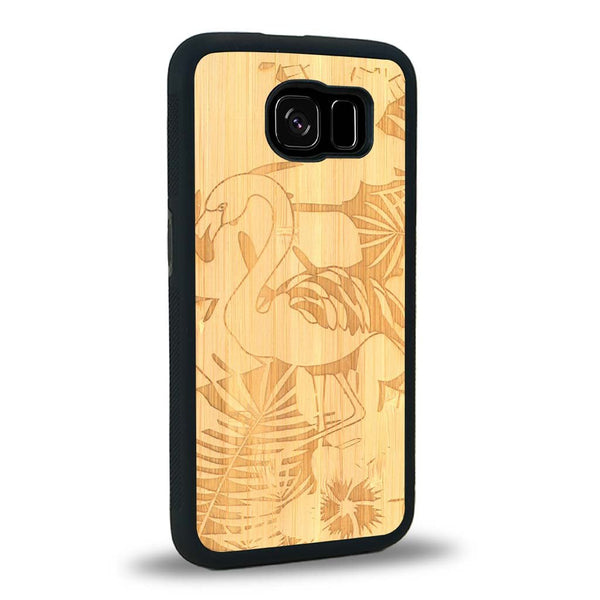 Coque Samsung S6 - Le Flamant Rose - Coque en bois