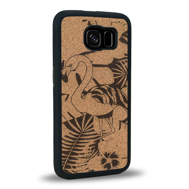 Coque Samsung S6E - Le Flamant Rose - Coque en bois