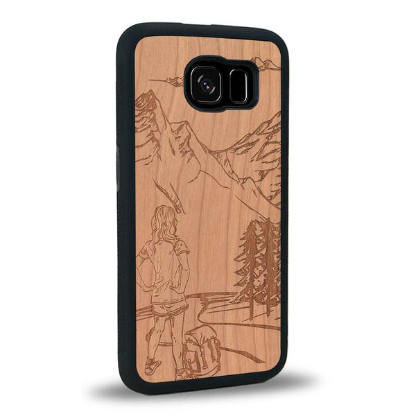 Coque Samsung S7E - L'Exploratrice - Coque en bois