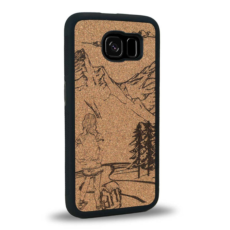 Coque Samsung S7E - L'Exploratrice - Coque en bois