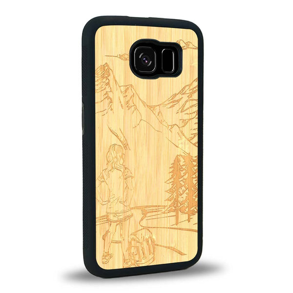 Coque Samsung S7E - L'Exploratrice - Coque en bois