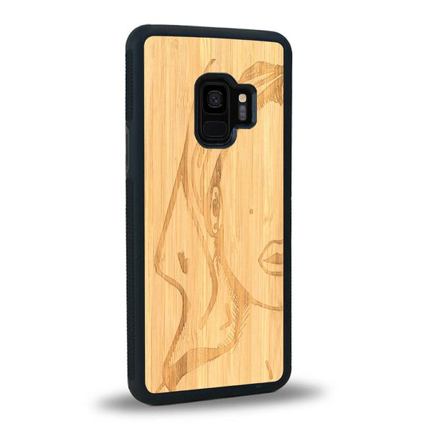 Coque Samsung S9+ - Au féminin - Coque en bois