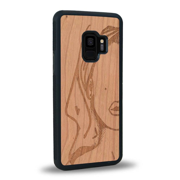 Coque Samsung S9+ - Au féminin - Coque en bois