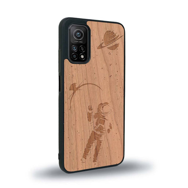 Coque de protection en bois véritable fabriquée en France pour Xiaomi Mi 10 Lite sur le thème des astronautes