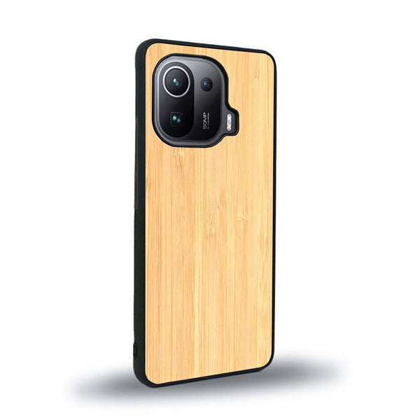 Coque de protection en bois véritable fabriquée en France pour Xiaomi Mi 11 Pro sans gravure avec un design minimaliste et moderne