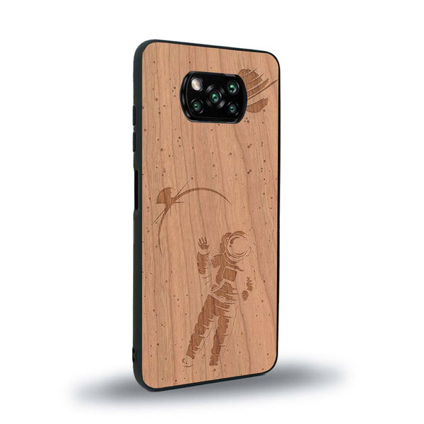 Coque de protection en bois véritable fabriquée en France pour Xiaomi Poco X3 Nfc sur le thème des astronautes