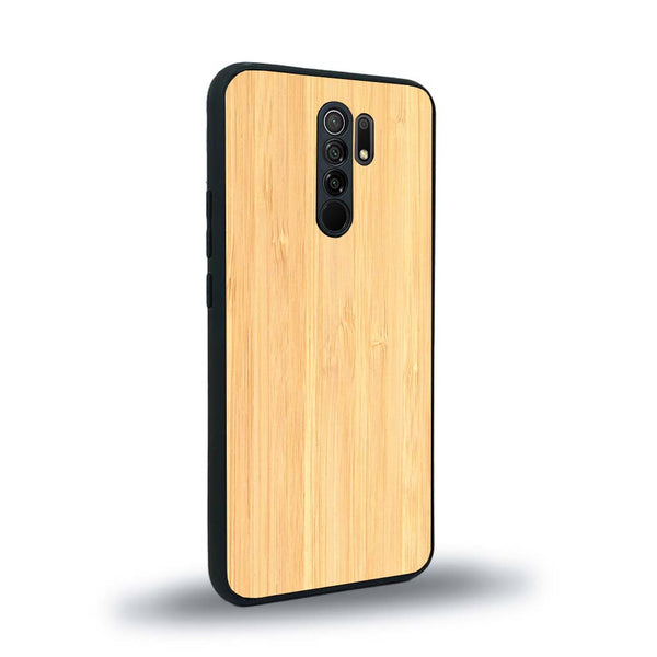 Coque de protection en bois véritable fabriquée en France pour Xiaomi Redmi 9 sans gravure avec un design minimaliste et moderne
