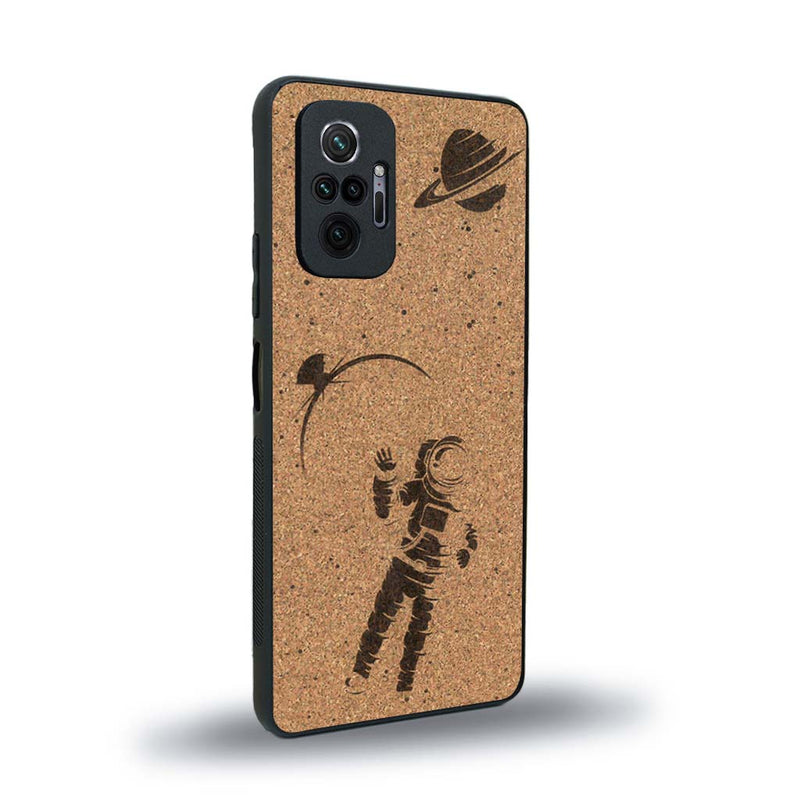Coque de protection en bois véritable fabriquée en France pour Xiaomi Redmi Note 10 Pro sur le thème des astronautes