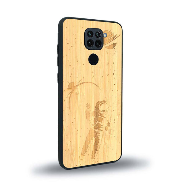 Coque de protection en bois véritable fabriquée en France pour Xiaomi Redmi Note 9 sur le thème des astronautes