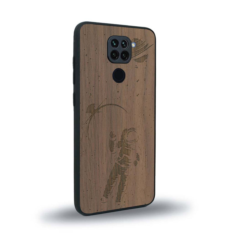 Coque de protection en bois véritable fabriquée en France pour Xiaomi Redmi Note 9 sur le thème des astronautes
